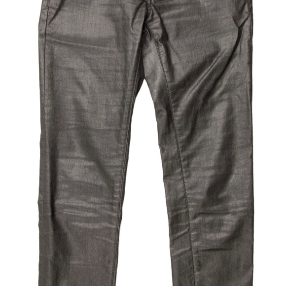 Rag and Bone Gunmetal Metallic Silver Rockstar Skinny Jeans - Picture 3 of 6